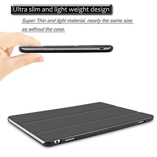 Huawei MediaPad M3 10 Lite 10 Hülle Case, Infiland Ultra Dünn Tri-Fold Muschel PU Leder Ultra Schlank Superleicht Ständer Shell Cover Schutzhülle Etui Tasche für Huawei MediaPad M3 10 Lite 10 (Weltraum Grau) - 6