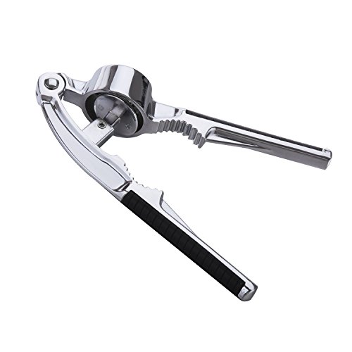 Meideli Edelstahl Knoblauchpresse Knoblauch Presse mit Nussknacker Nussöffner Funktion Mehrzweck Küchengerät (schwarz) - 4