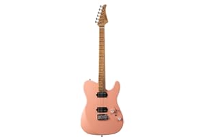 EART Guitares T-380 Moderne Humbucker Pickups Double Coil Split Deux Points Tremolo Pont Solide Body Guitare Électrique Rose