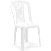 Omnipazar SY-2520 Manolya Plastik Bah&ccedil;e Sandalye Beyaz 4'l&uuml; Set