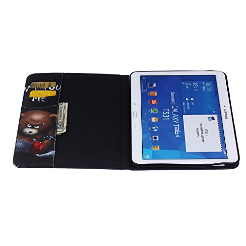 Für Samsung Galaxy Tab 4 10.1 inch SM-T530/T531/T535 hülle, idatog(TM) Magnetische Schlag Buch Art Schutzhülle, Hohe Qualität Klassische Bunte Kühles Muster Design Premium PU Leder Faltender Pad Kasten mit Stand Funktion Folio Schutzhülle Perfekt Passt Für Samsung Galaxy Tab 4 10.1 inch SM-T530/T531/T535 - 4