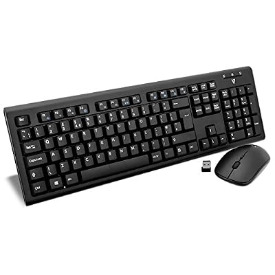 V7 Ensemble clavier et souris sans fil – UK - claviers (RF sans fil, Universel, Clavier mécanique, QWERTY, Anglais britannique, Sans fil)