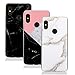 Produktbild 3X Xiaomi Redmi Note 5 Hülle, XiaoXiMi Glattem Marmor Hülle Ultra Slim Leichte Case Stoßfest Anti-Scratch Hülle - Marmor Case Cover für Xiaomi Redmi Note 5 - [ Schwarz + Weiß + Pink ]