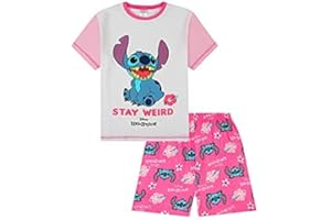 THE PYJAMA FACTORY Lilo and Stitch Stay Weird Pyjama court pour fille Rose/blanc