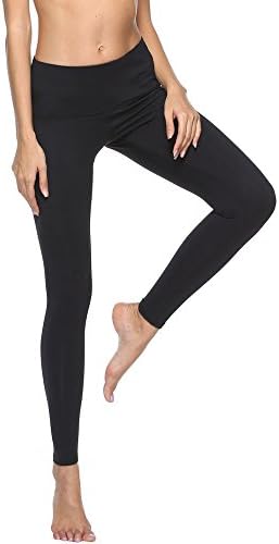 Crafeel Womens Yoga Pants High Waisted Gym Fitness Leggings Running Compression Tights(Black L)