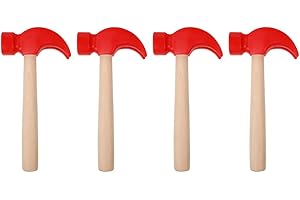 Toyvian 4Pcs Mini Wooden Hammers Kids Red Mallets Gavel Toy Wood Hammer Breakable Heart Hammer Small Wooden Mallet Small Hammers for Chocolate Breakable Mold
