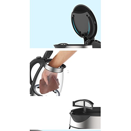 Electric Kettles YANFEI Glass 1.7L 1800W Dark Gray Portable Home Travel quick boiling