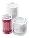 PuTwo Makeup Organiser Bathroom Storage Clear Organiser for Cotton Pads Cotton Buds Cotton Balls with Lid - Triple Round