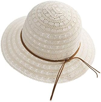 YXINY Sun Hats Straw Hat Women's Beach Hat Bucket Hats Foldable Lace Sweet Shade Travel (Color : Beige)