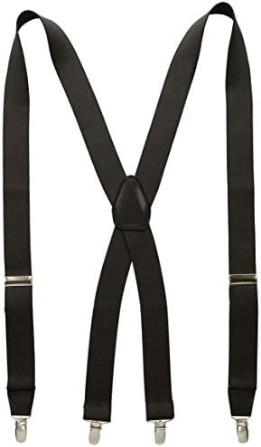Wembley Men's 32 mm Solid Stretch Suspender, Black, One Size