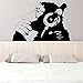 Produktbild kyprx Banksy Vinyl Wandtattoo AFFE Mit Kopfhörer/Einfarbiger Schimpanse Musik hören in Kopfhörer/Street Graffiti Sticker rot 61cmX41cm