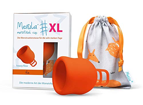 Merula Cup XL Fox - Copa menstrual para los días más fuertes, color naranja