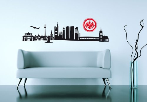 Wandtattoo – Eintracht Frankfurt Skyline mit Logo, 120 cm Breite
