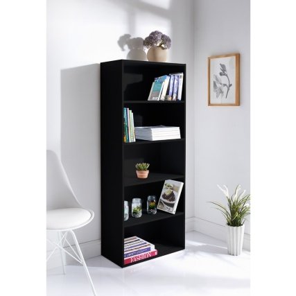 Preisvergleich Produktbild pajeetm Stylisch LOKKEN 5 Ebenen Bücherregal schwarz