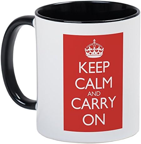 CafePress - Large Mug Double Red Keep Calm And Carry On Mugs - Unique Coffee Mug, Coffee Cup, Tea Cup