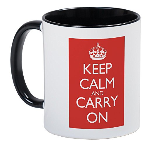 CafePress - Large Mug Double Red Keep Calm And Carry On Mugs - Unique Coffee Mug, Coffee Cup, Tea Cup