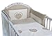 5 Piece Baby Cot / Bed Bedding Set - Hearts (COT BED 140 x 70cm, Beige)