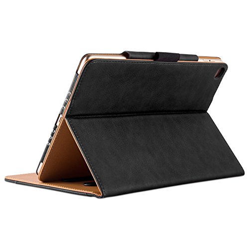 iPad Air, Air 2 & iPad 9.7″ 2017 Hülle – JAMMYLIZARD Ledertasche Smart Cover mit Standfuktion für iPad Air (5. & 6. Generation) & iPad 9.7″ 2017, SCHWARZ & HONIG, [MIT STIFT & STIFT-HALTER] - 4