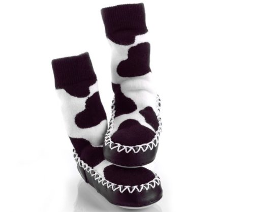 Mocc Ons By Sock Ons NEW Cow Print 6-12 Months