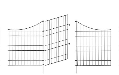 Tor für Massiv Zaun „Balkhausen, Müngsten, Glüder & Rüden“ 70 x 80 cm, anthrazit – Teichzaun, Tiergehege, Gartenzaun, Steckzaun, Rabattenzaun, Zaunmatten, Hundezaun, Katzenzaun, Rankhilfe - 6