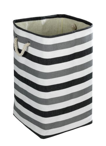 WENKO 35510100 Wäschesammler Metropolitan eckig – Wäschekorb, Fassungsvermögen 70 L, Papierstoff, 35 x 60 x 35 cm, Grau - 2