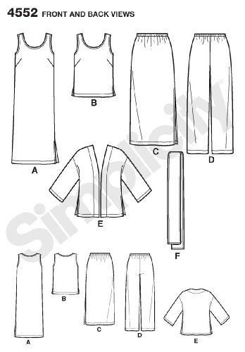 Simplicity 4552 Schnittmuster Damen Übergrößen Sportliche Kleidung, Gr. 36 – 54 - 2