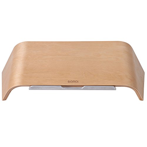 SAMDI Notebookständer mit Schublade | Universal Laptop aus Holz Stand Halter Halterung | Dock Gradient Oblique für Air/Pro Retina 11"/ 12" / 13"/ 15" PC Notebook(Beige)