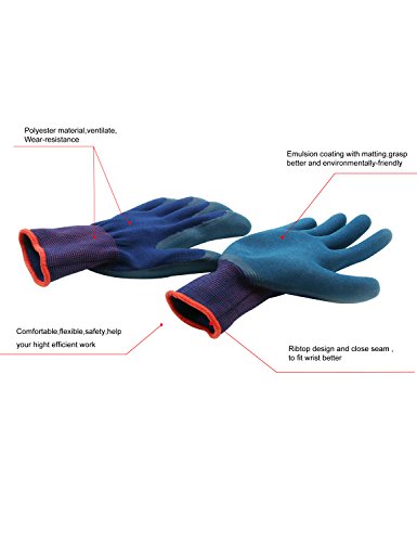 Zapo Werkzeuge Gartenarbeitshandschuhe zum Graben, Unkraut jäten und Setzlinge Einpflanzen mit Latex-Gummi für Frauen Medium 2 Paar - 2