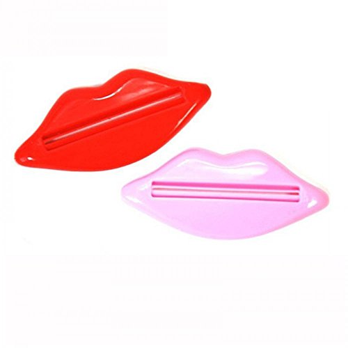 8 Stk Zahnpasta Tube Ausdrücker von GOOTRADES, Tubenquetscher, Lippen, Rot und Rosa - 4
