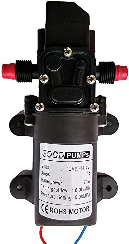 Saleting DC12 V 131PSI 6L/m Water High Pressure Diaphragm Self Priming Pump Caravan/Boat/RV/garden