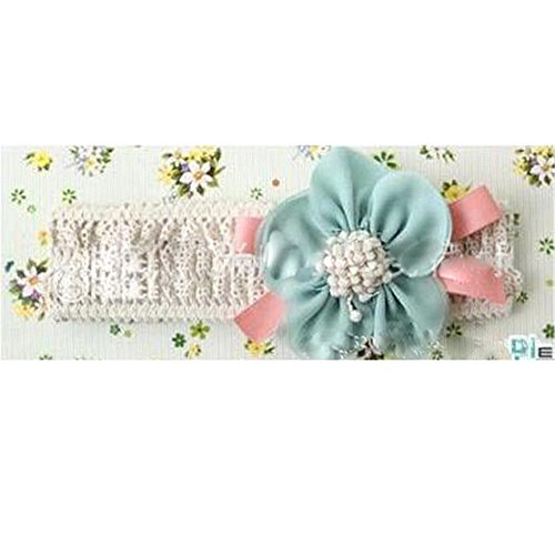 Baby Mädchen Süß Weich Chiffon Blumen Aushohlen Blüte Stirnband Haarband Blau - 2