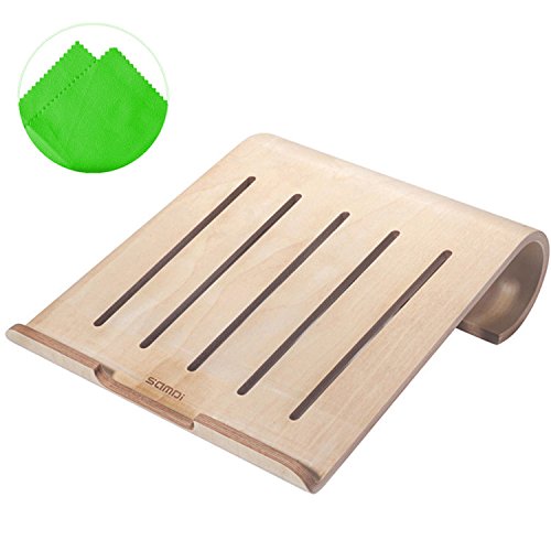 First2savvv MT-BJPB-13G11 Universelle Notebookständer Elegante Laptop Halter Holz Laptop Kühlung Cooling Stand Haltewinkel Sockel für MacBook Air / Pro Retina PC Notebook mit Reinigungstuch