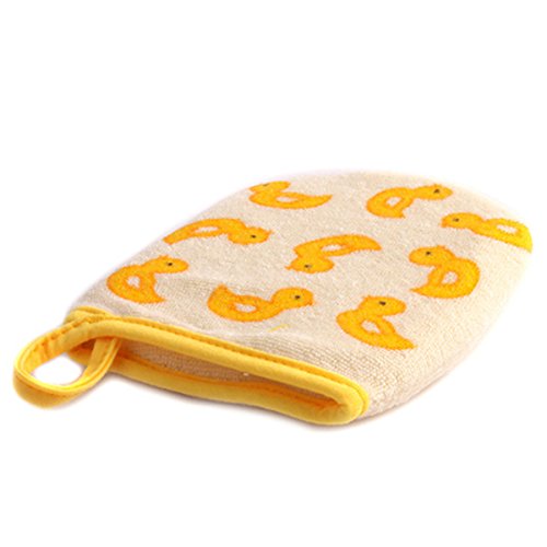 EJY Cute Cartoon Bath Gloves for Baby Baby Boys Girls Bath Sponge for Bath Time (yellow duck)