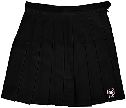 Girls Cute New Kumamon High Waisted Pleated Summer Skirt 2017 (M, Black)