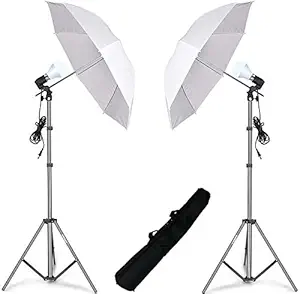 Eloies Extra Bright LED Video Light Setup for Videography & Photography | Pack of Two Lights | White Colour | Direct Power | 9 Feet Max Height Heavy Duty Metal Stand