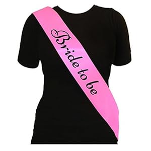 Elegante banda rosa para mujer con texto en negro para despedidas de soltera