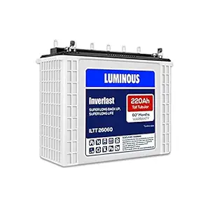 Luminous Inverlast ILTT 26060 220Ah Tall Tubular Plate Inverter Battery for Home, Office & Shops