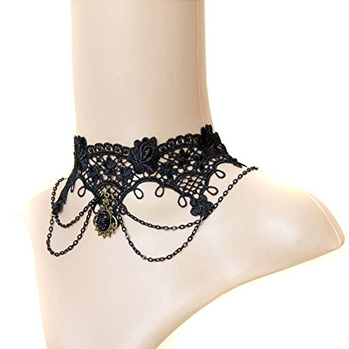 TOOGOO(R) Collar Gargantilla Lana Encaje Hecho a Mano Estilo de Palacio Real Gotico Romantico para Boda Fiesta, Regalo para Chhicas Senoras