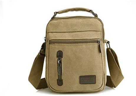 YANGYANJING Mens/Womens Small Vintage Canvas Messenger Bag Cross body bag Pack Organizer Satchel Bag Durable Multi-pocket Sling Shoulder Bag