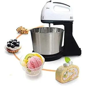 Praxon New Stand Mixer Beater Blender Electric Cream Maker for Cakes with Base 7 Speed Control and 2 Stainless Steel Beaters, 2 Dough Hook, 1 Mixing Bowl