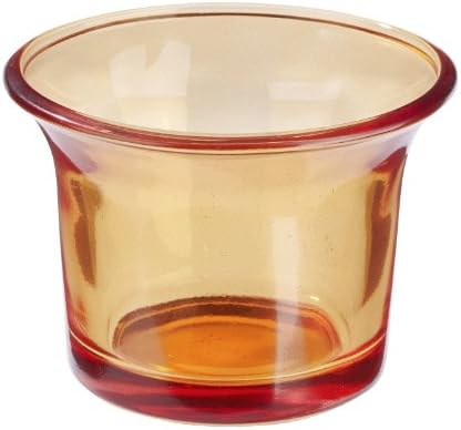 Orange Tea Light Candle Holder Clear Glass Hurricane Vase/Pack of 10