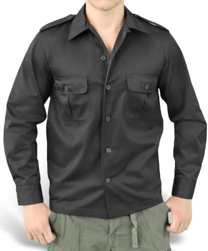 Surplus Shirt "US HEMD 1/1 ARM", Size: M, Color: black
