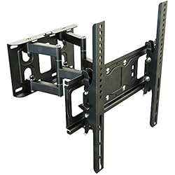 RICOO Soporte de Pared para TV S6244 Mueble para televisores Brazo Colgante Soportes Inclinable y Giratorio 3D OLED LED LCD Plasma 4K Curvo VESA 400x400 Universal para televisor Negro