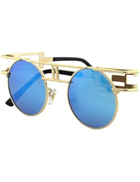 CGID Retro Sonnenbrille im Steampunk Stil, runder Metallrahmen, polarisiert, für Frauen und Männer, E72
