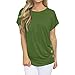 Produktbild OSYARD Damen Casual Kurzarm Solid O-Neck Schnalle T-Shirt Tops(EU 44/M, Grün)