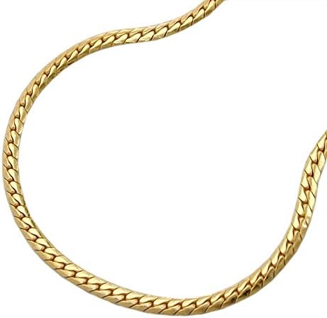 Chain necklace chain curb from 375 yellow yellow gold 9 ct various lengths width 2 mm, chain length:45 cm. 17.71 inch