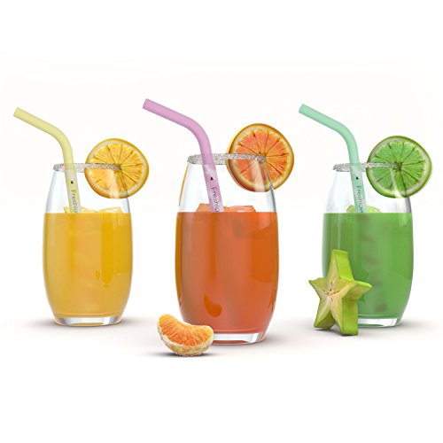 Freshlove Wiederverwendbare Smoothie Straws (x6) für gesunde Zähne. Biegsame passen in jede Wasserflasche . Breit genug für Smoothies. - 5