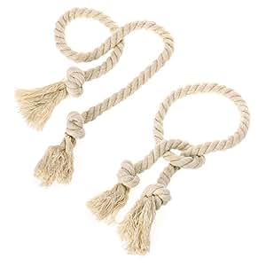2x Raffhalter Aus Baumwollseil – Handgeflochten Für Vorhänge, 32,5 Cm, Dekorativ & Praktisch