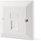 rhinocables Ethernet Faceplate Single 1-Port/Double 2-Way/Quad 4-Way RJ45 Socket Wall Plate for Ethernet Cable Networking Soc