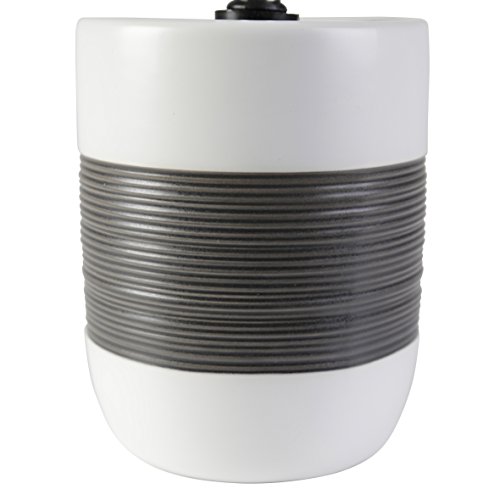 axentia 122418 WC-Garnitur Athen, Zubehör aus Keramik mit Edelstahlgriff, Bürste und Halter, weiß / grau, 11 x 11 x 39,5 cm - 3